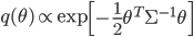 q(\theta) \propto \exp \left[-\frac{1}{2} \theta^T \Sigma^{-1} \theta \right]