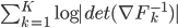 \sum_{k=1}^K \log |det(\nabla F_k^{-1}) |