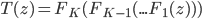 T(z) = F_K(F_{K-1}(...F_1(z)))