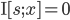 \mathrm{I}[s; x] = 0